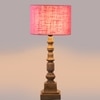 Devansh Pink Jute Table Lamp With  Wood Natural Base (7X7X21.25 Inches)-11