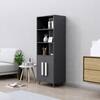 Hexa Engineered Wood Bookshelf Multipurpose Storage Rack in Slate Grey Colour