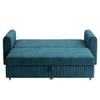 Alfon 2 Seater Velvet Pull Out Sofa Cum Bed with Storage In T Blue