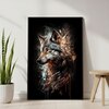 The Castle Decor Fire Wolf Spirit Wall Art Framed Painting 20x30 Inch