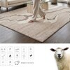 Handmade Natural Wool Area Rug Abstract Marble Beige 5 x 8 Feet Carpet