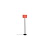 Anakin Orange Fabric Shade Floor Lamp with Black Iron Base