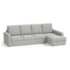 Apollo Sofa (Colour : Vapour Grey, Cushion : Soft, Back Type : High Back, Seating Capacity : Right Aligned 3 Seater + Right Aligned Chaise + Ottoman)