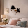 Devansh Metal Electric Wall Light in Gold Colour with Black Shade Count of 2 Lights