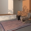 Jaipur Rugs Soft Scalloped Border Striped Wool Dhurrie Rug White 5x5 ft