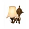 Devansh Metal Electric Wall Light in Gold Colour with Orange Shade Count of 1 Light
