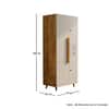 Hexa Red Wooden 2 Door Wardrobe with Drawer and Hanging Space in Giant Wood and Frosty White Colour