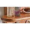 WOODENMOOD Rectangular Half Round Wall Rack