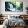 The Castle Decor Waterfall Art Wall Painting Wooden Framed Digital Painting 27x48 Inch