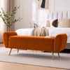 Melore Velvet Ottoman With Storage in Orange Color