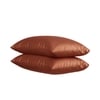 Stoa Paris Satin Pillow Covers,  Premium Plain Pillow Cover Set of 2, 68L x 45W cms - Melted Caramek