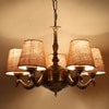 Devansh Dual Gold  Antique Wall Mounted Lamp With Off-White Cotton Shade