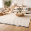 CANTON Wool Rectangle Carpets Hand Tufted in Black Colour
