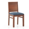 Dane Solid Wood Dining Table 6 Seater with 6 Atlas Dining Chairs (Finish: Honey, Colour: Baltic Blue)