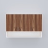 3 Doors Modular Wall Mounted Kitchen Cabinet With Organizer Shelf In Aisan Walnut Finish