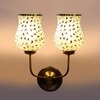 Devansh Metal Electric Wall Light in Gold Colour with Multicolor Shade Count of 2 Lights