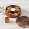 Classic Acacia Wood Masala Box Copper