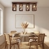 Symmetric Brown Solid Wood Ceiling Light