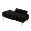 Doe Buck Luxury Boucle Accent Lounge Chair in Black Colour with Gold Metal Legs