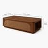 Linden Sheesham Wood Cane Coffee Table in Walnut Finish