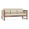 Korai Plus Three seater sofa -Finish -Teak,Fabric - Macadamia Brown Hopsack weave