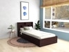 Takeo Engineered Wood Single  Size Bed With Box Storage (Walnut Finish)