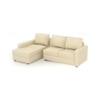 Apollo Compact Sofa (Colour : Cream, Cushion : Soft, Seating Capacity : Left Aligned 2 Seater + Left Aligned Chaise + Ottoman)