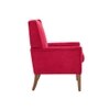 Leston Boucle Fabric Lounge Chair in Red Colour
