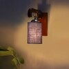 Devansh Solid Wood Electric Wall Light in Brown Colour with Blue Shade Count of 1 Light