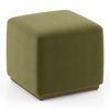Tetra Square Solid Wood Coffee Table With Seats In Danish Walnut Finish In Multicolour Fabric