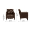 Jones Pu Leather Wing Chair- Brown