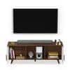 Wilbrome Mini Engineering Wood Floor Standing Tv Entertainment In Brown Maple & White Finish