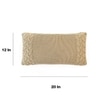 Archer Khaki Cream Cotton Knitted Pillow Cover 12X20 Inches