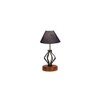 Madeleine Blue Jute Table lamp with Wood & Iron Base