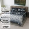 Grey Floral 400 TC Cotton Flat Super King Size Bedsheet With 2 Pilllow Covers From Threads