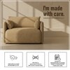 Cozychic Wood 1 Seater With Upholstery Non Storage Sofa In Yellow Colour