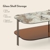 Paloma Rectangular Marble Coffee Table in Saturn Spanish Ceramic Finish