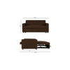 Medas 3 Pull Out Sofa Cum Bed In Brown Colour
