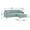 Convil Velvet L Shape 4 Seater Sofa in  Tourquise Color