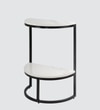 Half Round Marble Side Table Black