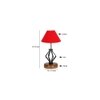 Felicity Red cotton Table lamp with Wood & Iron Base