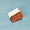 Ireka Home Timber & Stone Wood and Marble Coaster Set with Holder – Set of 4