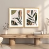 Boho Leaf Flower Set of 2 Framed Posters Wall Art 45x60 cm