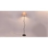 Pearl Grey Fabric Floor Lamp with Black Iron Base
