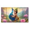 The Castle Decor Bal Gopal Wall Painting Wooden Framed 27x48 Inch (Style 1)