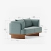 Anish Solid Wood Two Seater Sofa in Blue Colour