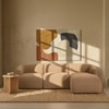 Zenliving Wood Left Aligned 3-Seater With Upholstery Non Storage Sofa In Beige Colour