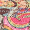 Kingsville Solid Wood Stool in Multi Colour Israel Print Kantha fabric