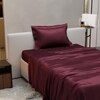 Stoa Paris Single Bedsheet with 1 Pillow Cover sheet with Velvet Wine