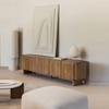 Adonis Solid Wood TV Unit with 5 Door In Provincial Teak Finish
